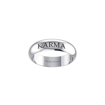 Karma Silver Band Ring TRI2421 - Jewelry